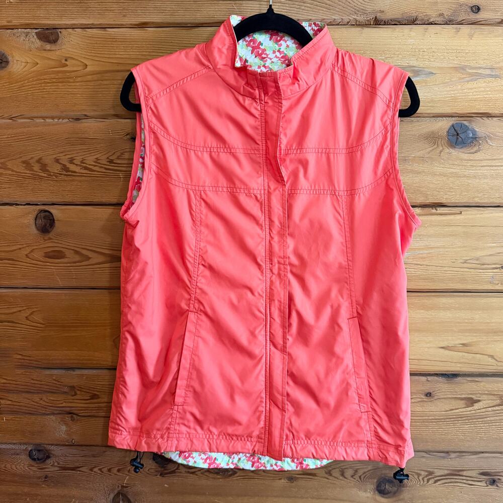 Peter Millar Reversible Womens Floral Orange Sleeveless Vest Medium
